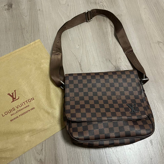 Bolso LV bandolera marrón cuadros